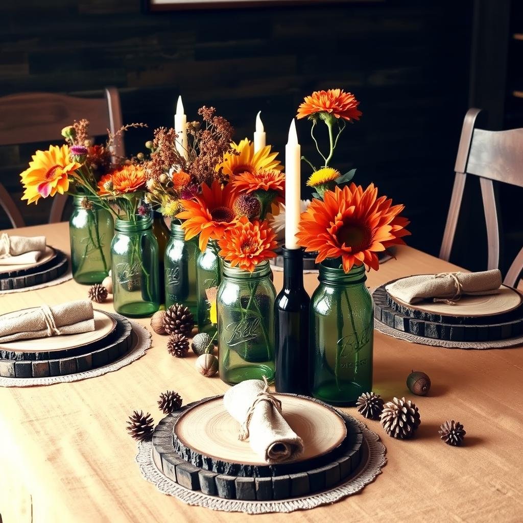 Repurposed Thanksgiving table decor