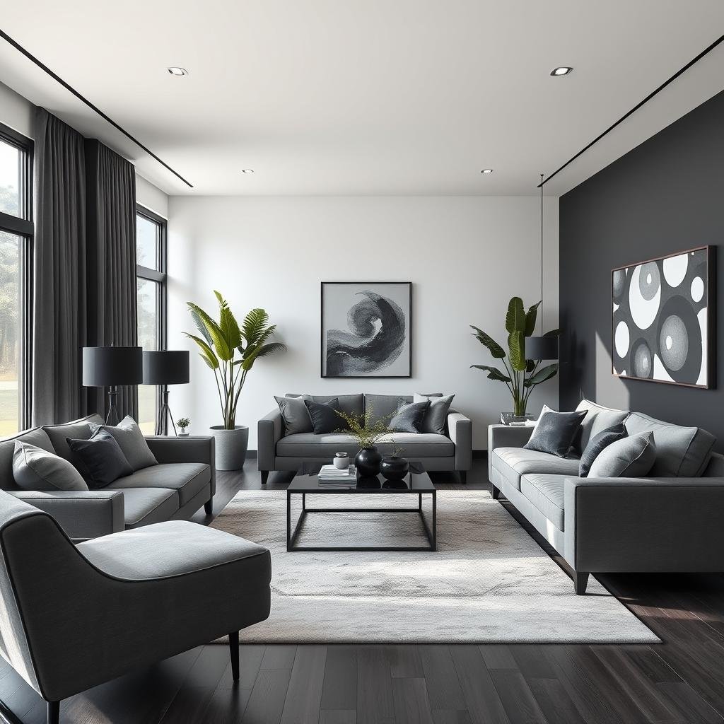 black and grey living room ideas