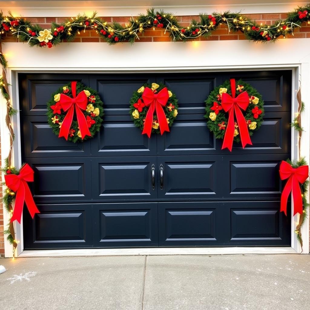 black garage door christmas decorations