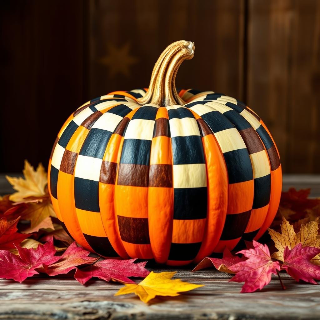 checkered pumpkin painting