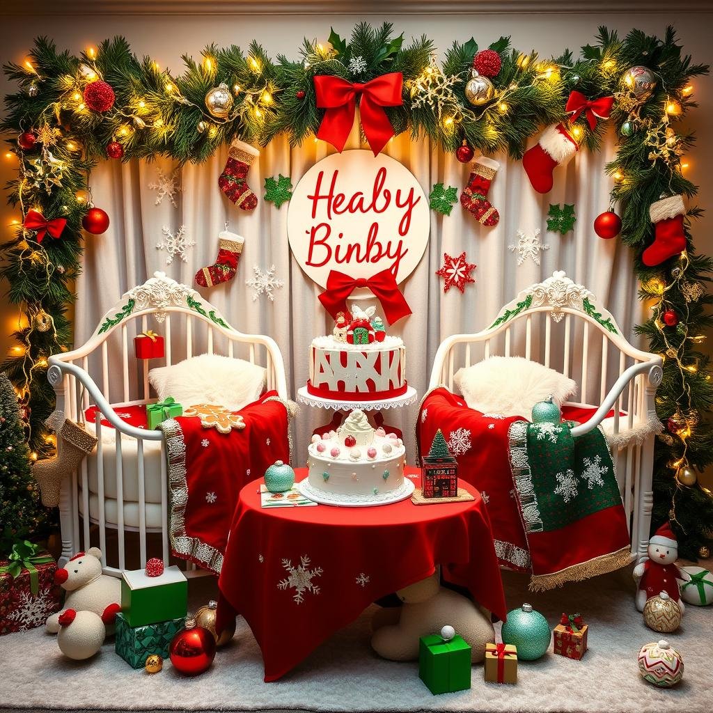 christmas baby shower ideas for twins