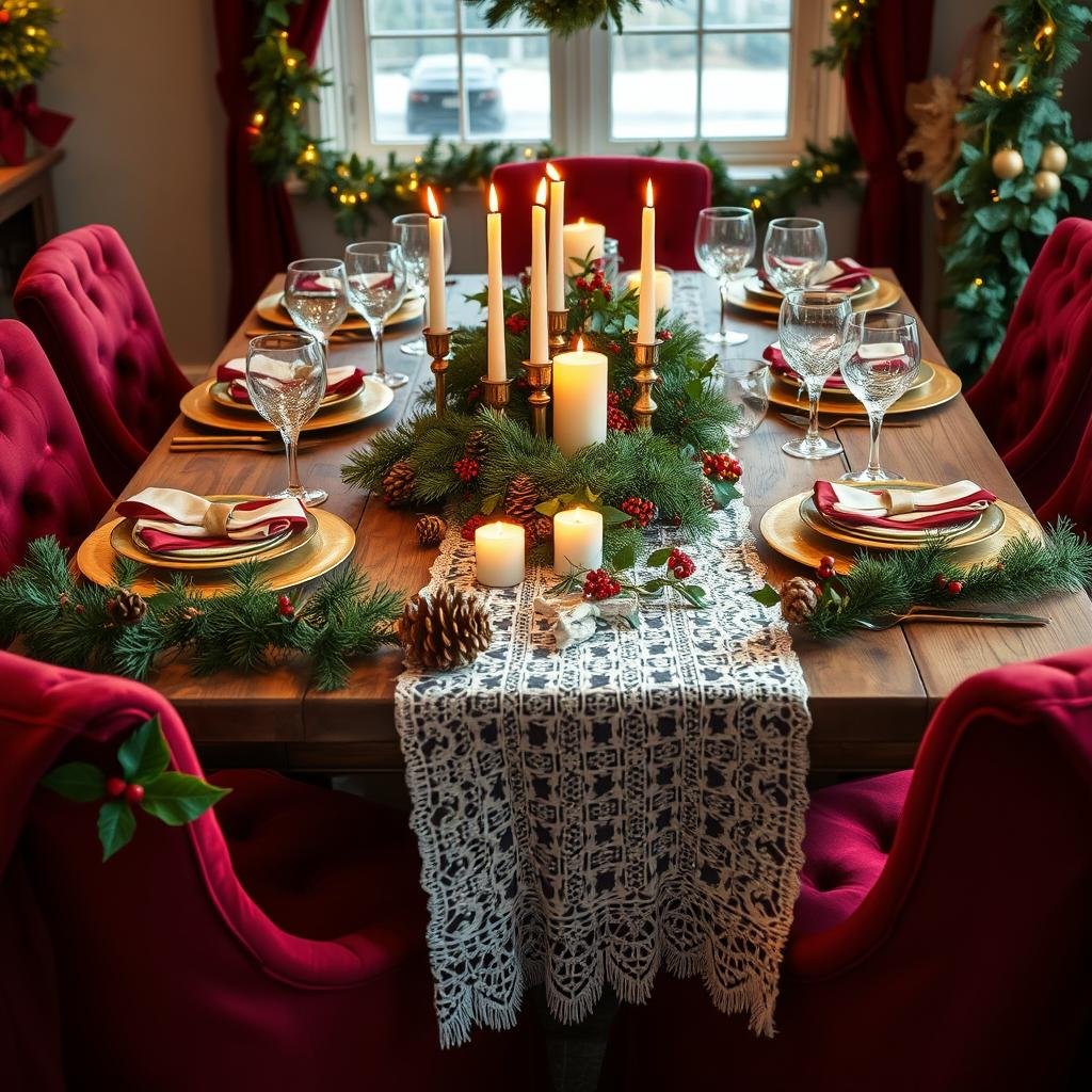 christmas dinner table decor ideas