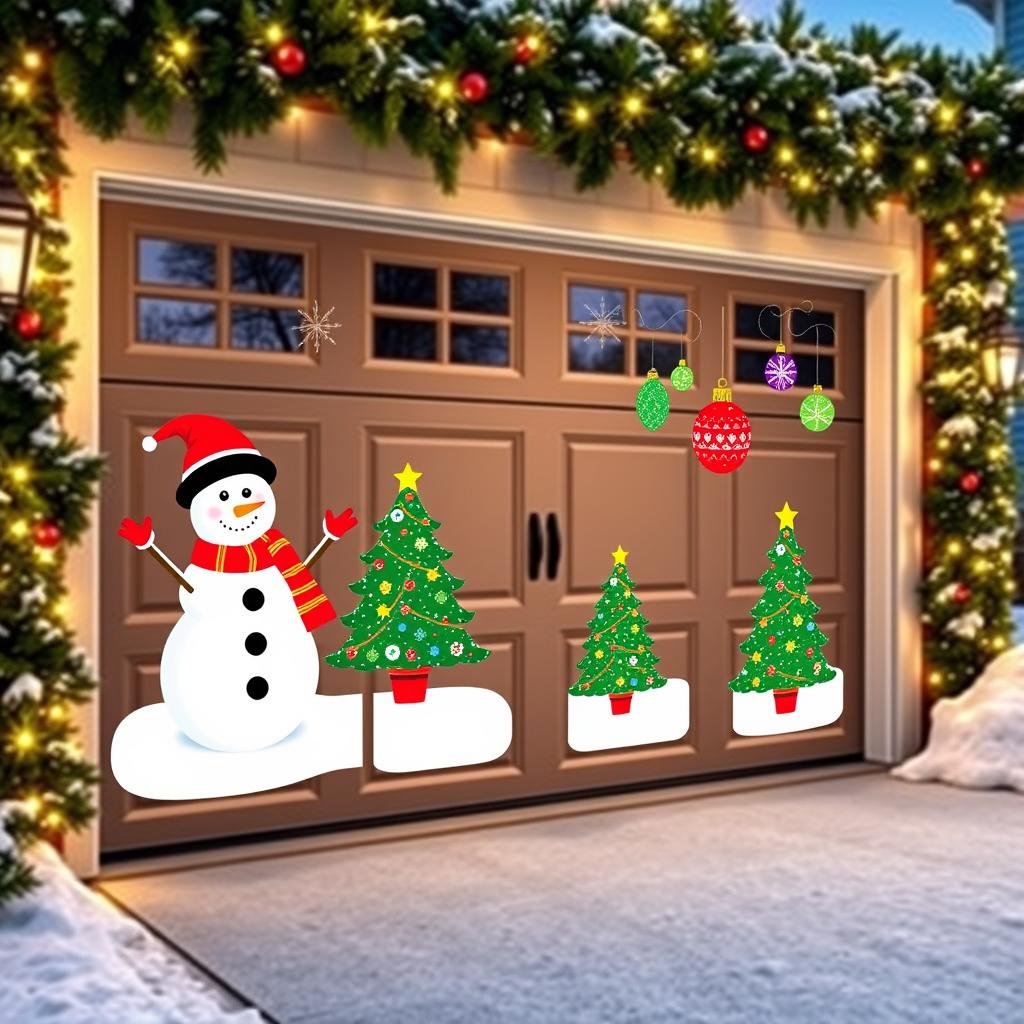 christmas garage door decals