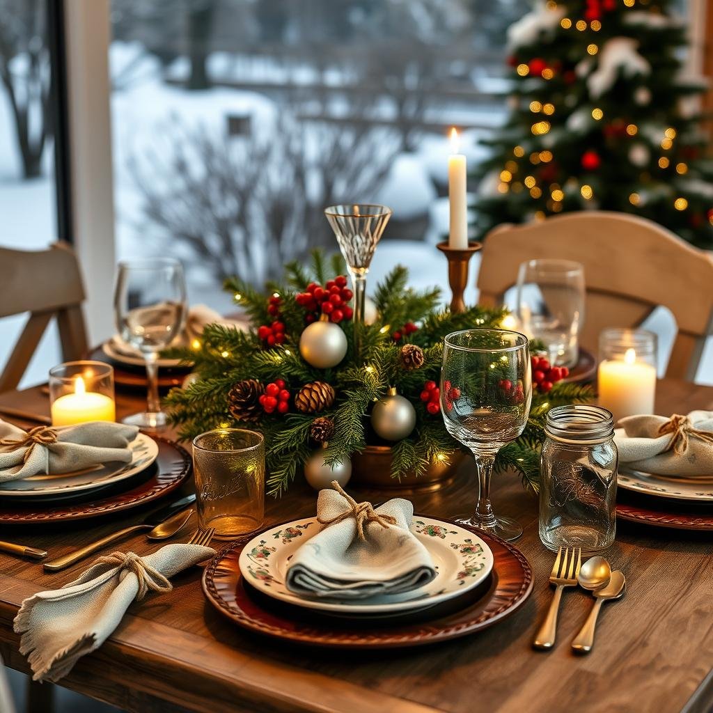 christmas table decor on a budget