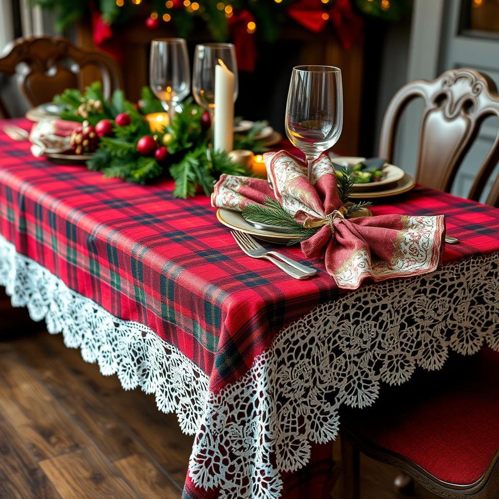 christmas table linens