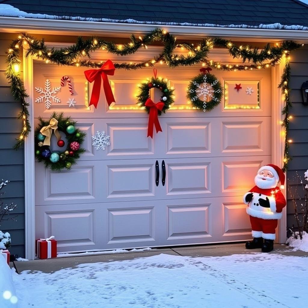 diy garage door decorations for christmas