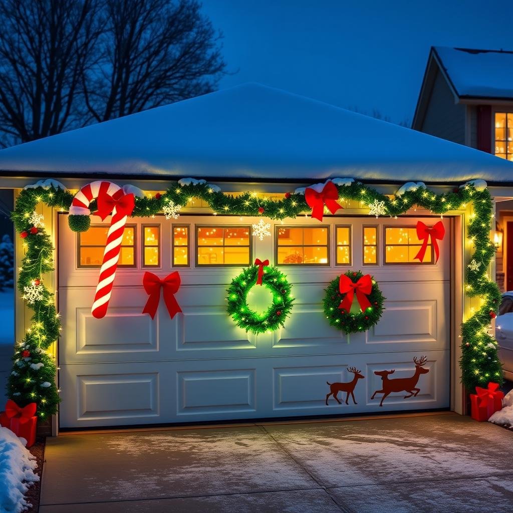 easy garage door christmas decorations