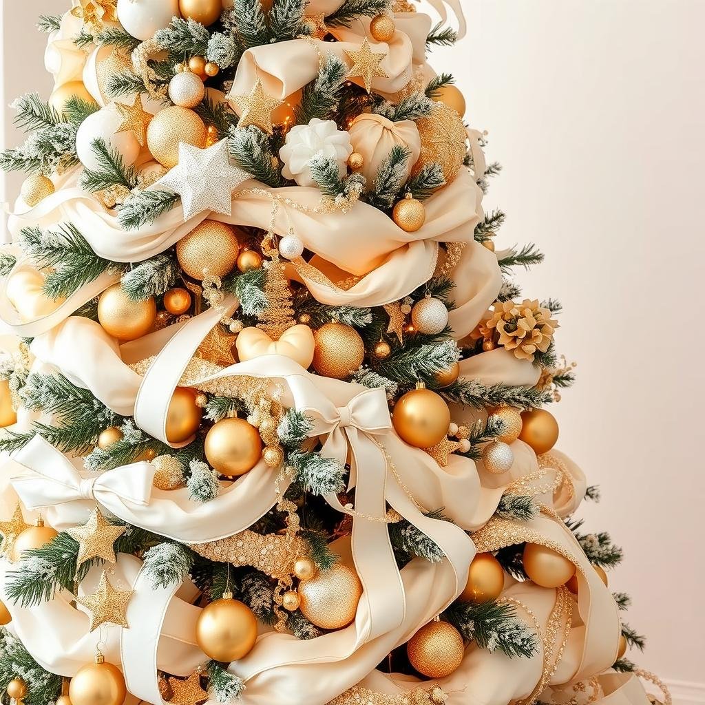 elegant white and gold christmas tree