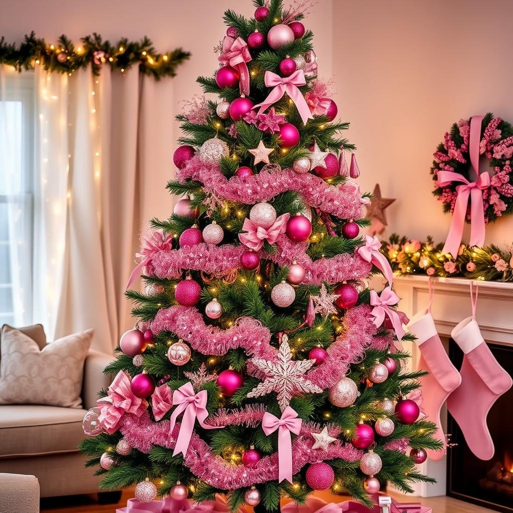 festive pink accents