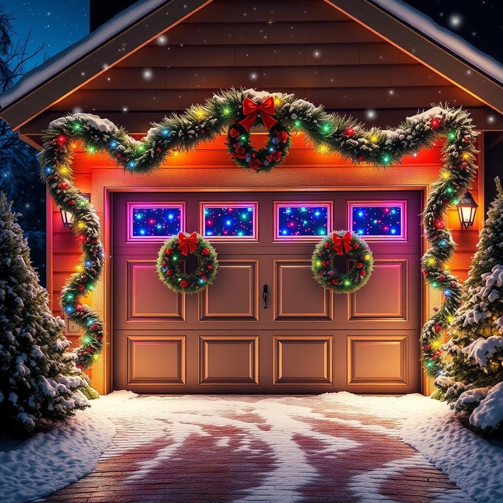 front door christmas decorations garage