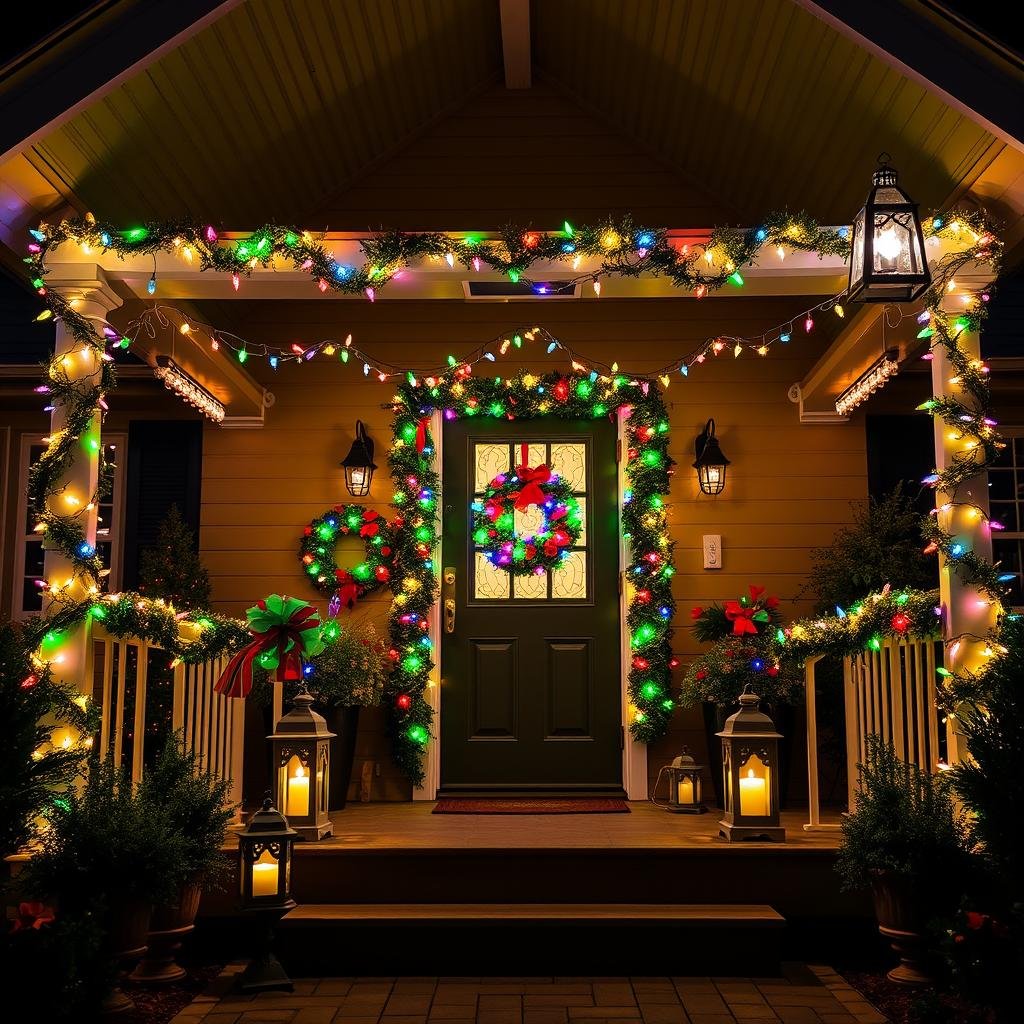 front porch christmas lights