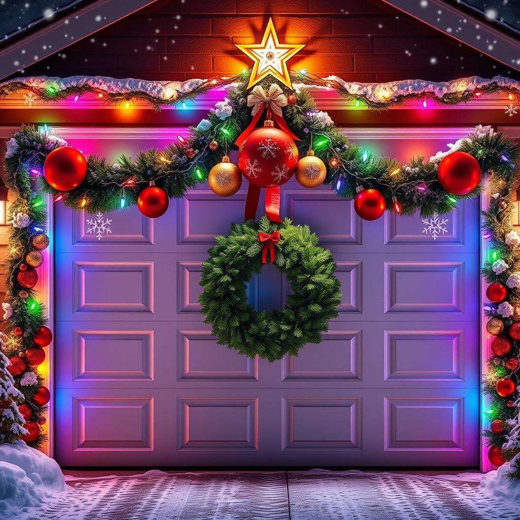 garage door christmas decorations