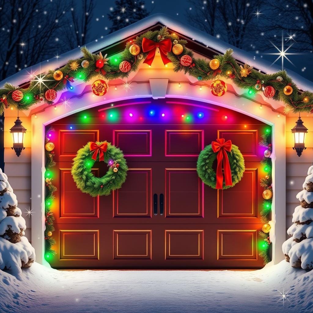 garage door christmas decorations