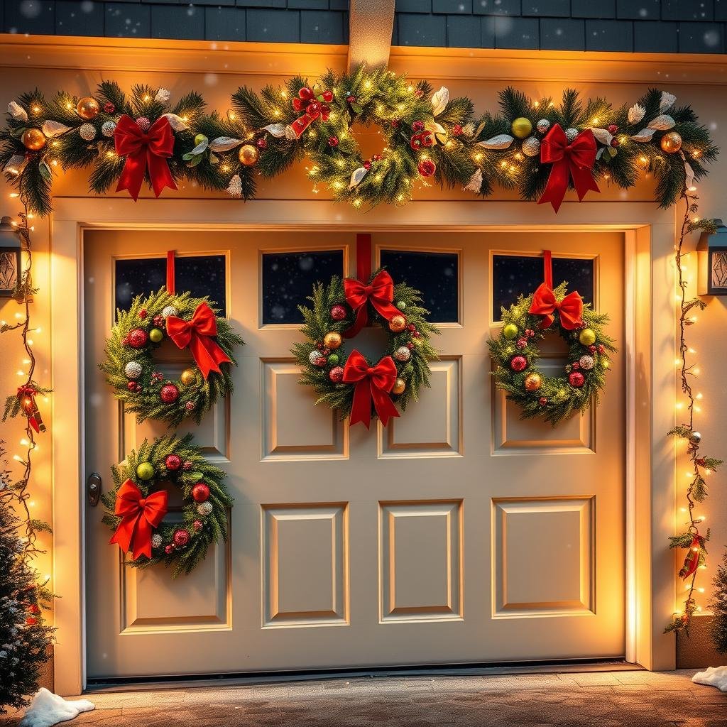 garage door christmas wreaths