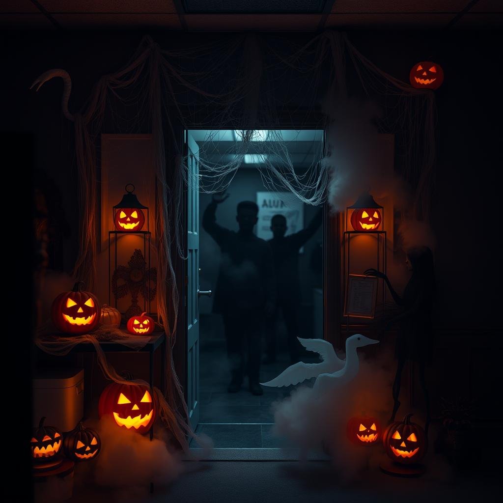 haunted office entrance