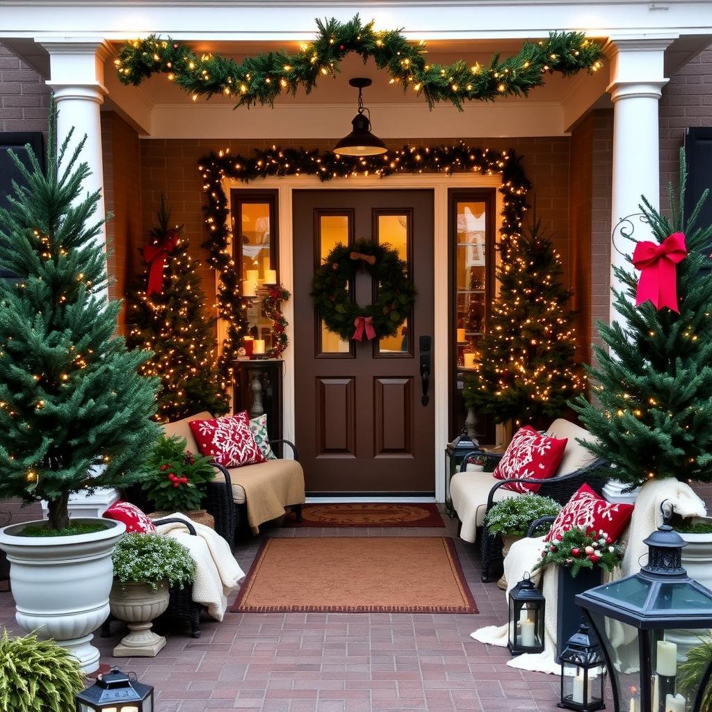 ideas for decorating a front porch for christmas