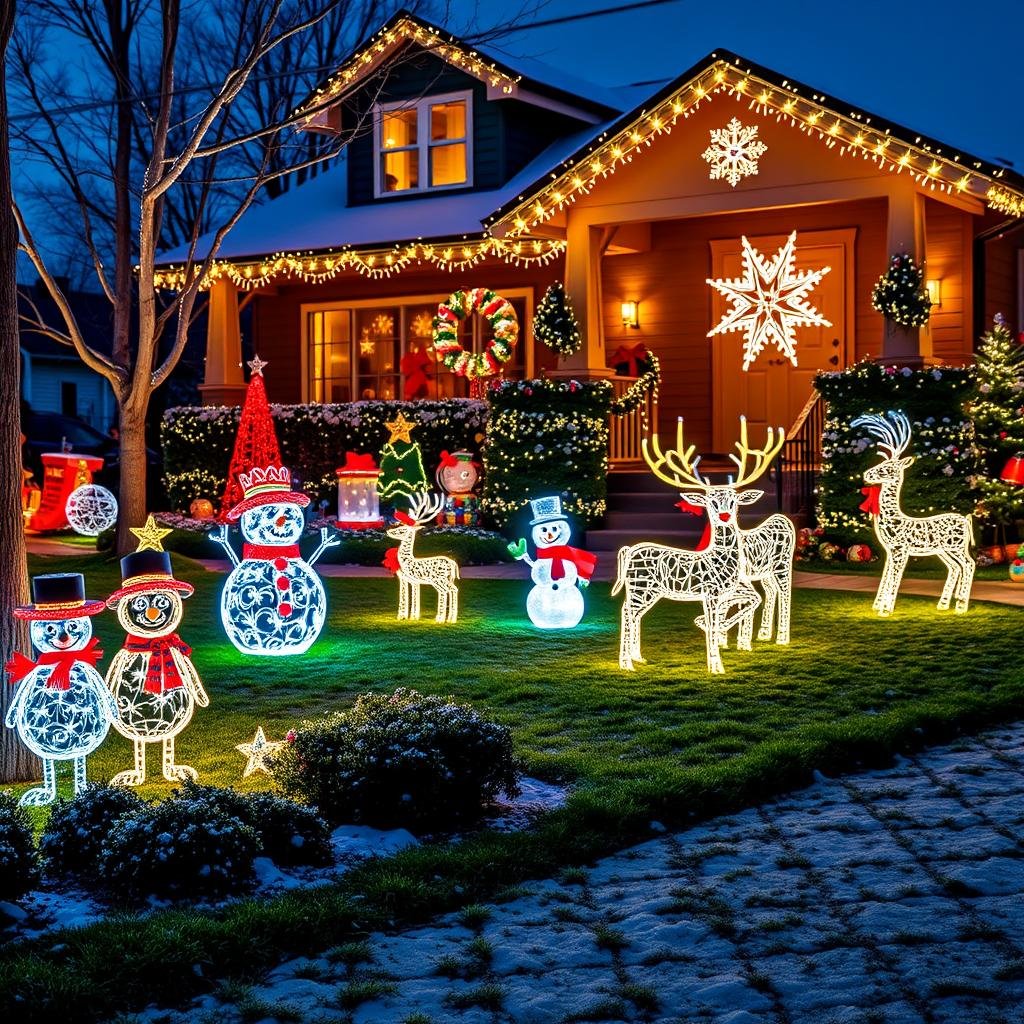 lighted christmas yard art