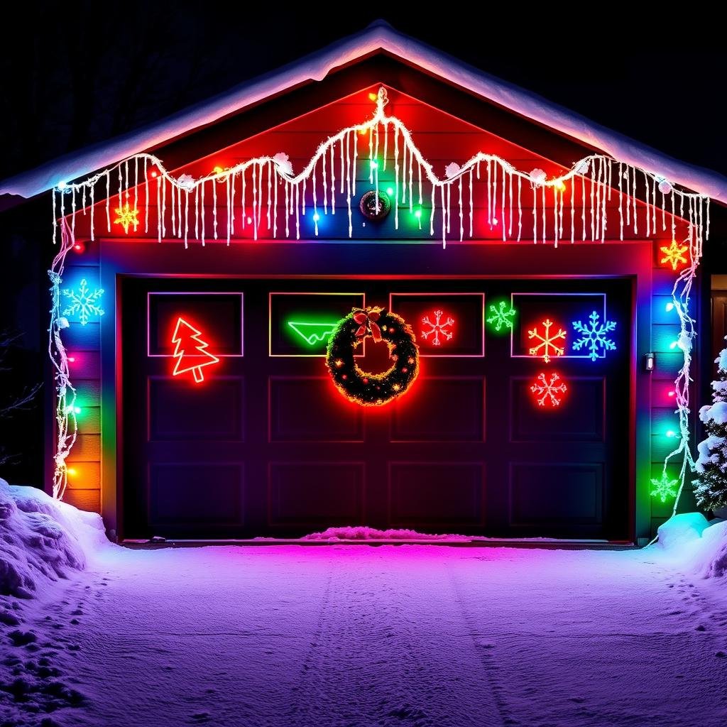 lighted garage door displays