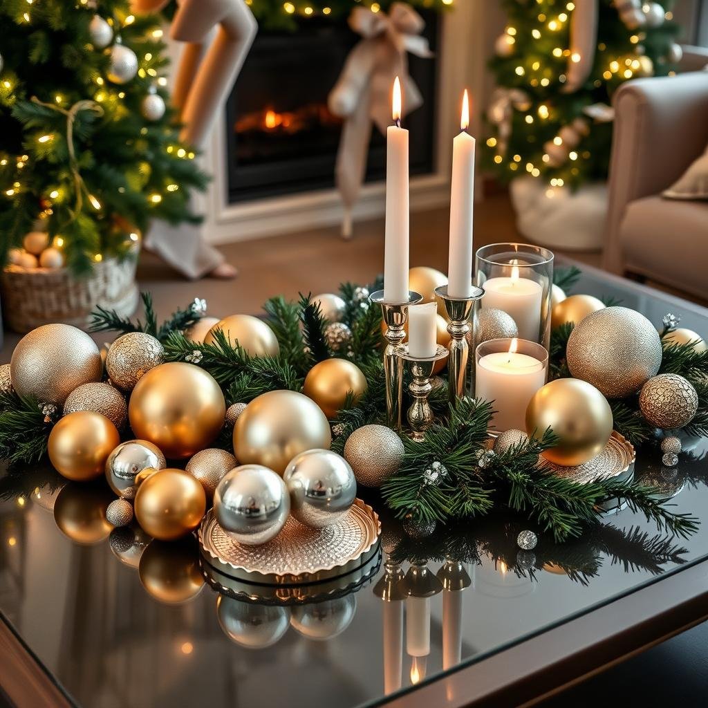 metallic accents coffee table