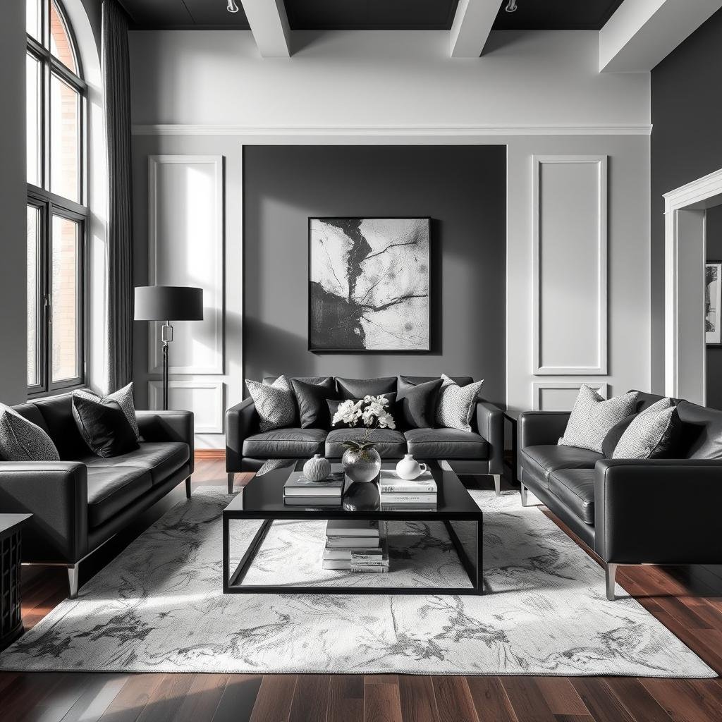 monochrome living room decor