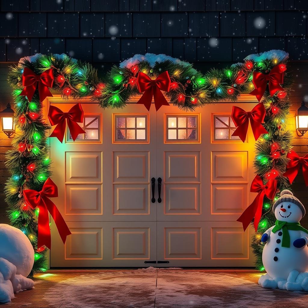 outdoor garage door christmas decorations