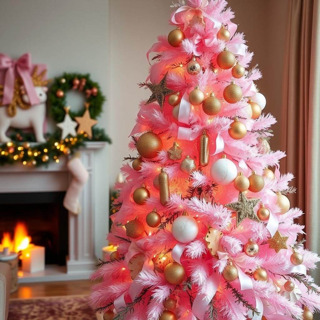 pink christmas tree