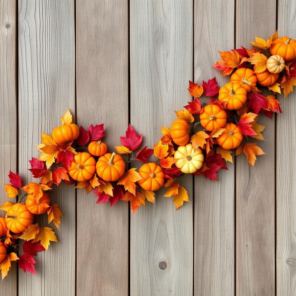 pumpkin and fall leaf garlands