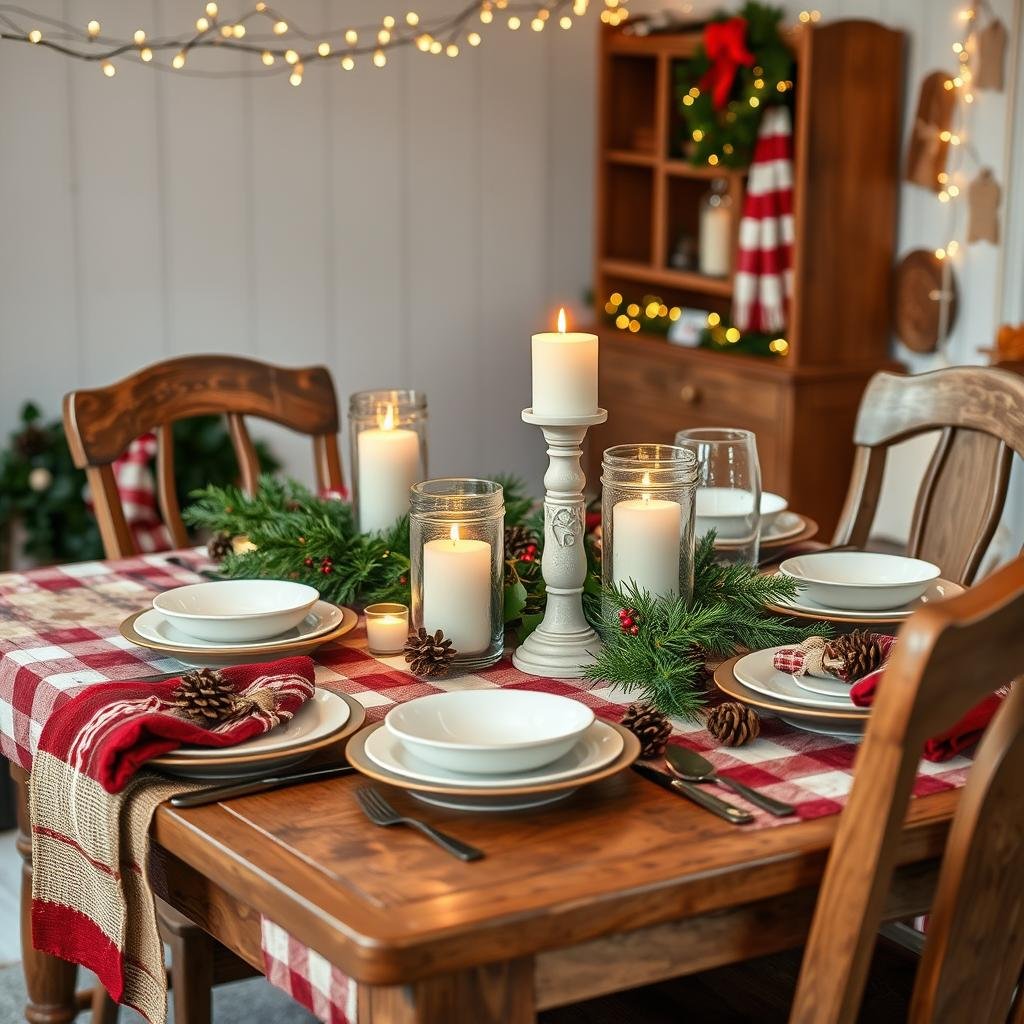 rustic christmas table design