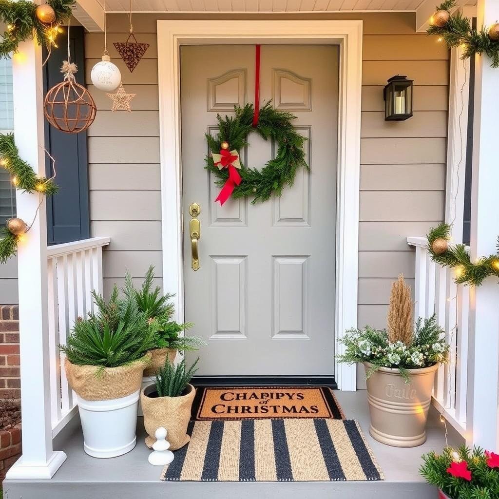 small front porch christmas decorating ideas on a budget