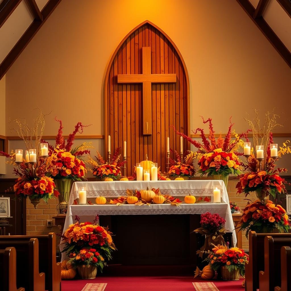 thanksgiving church altar decorations