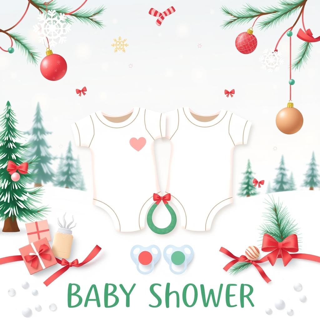 twins christmas baby shower invitations