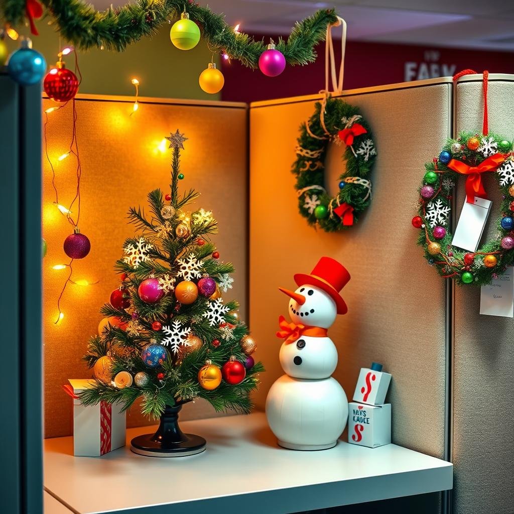 unique cubicle decor for christmas