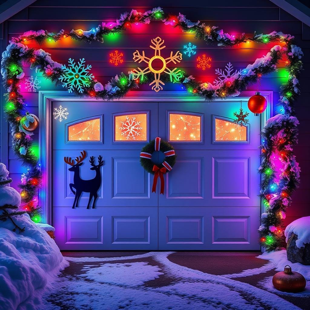 unique garage entryway holiday decor