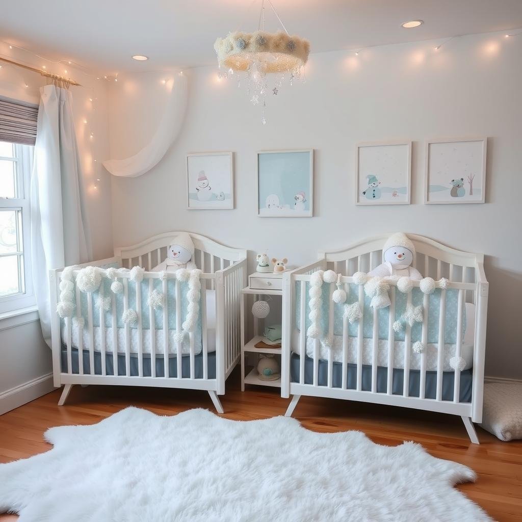 winter wonderland twin nursery themes