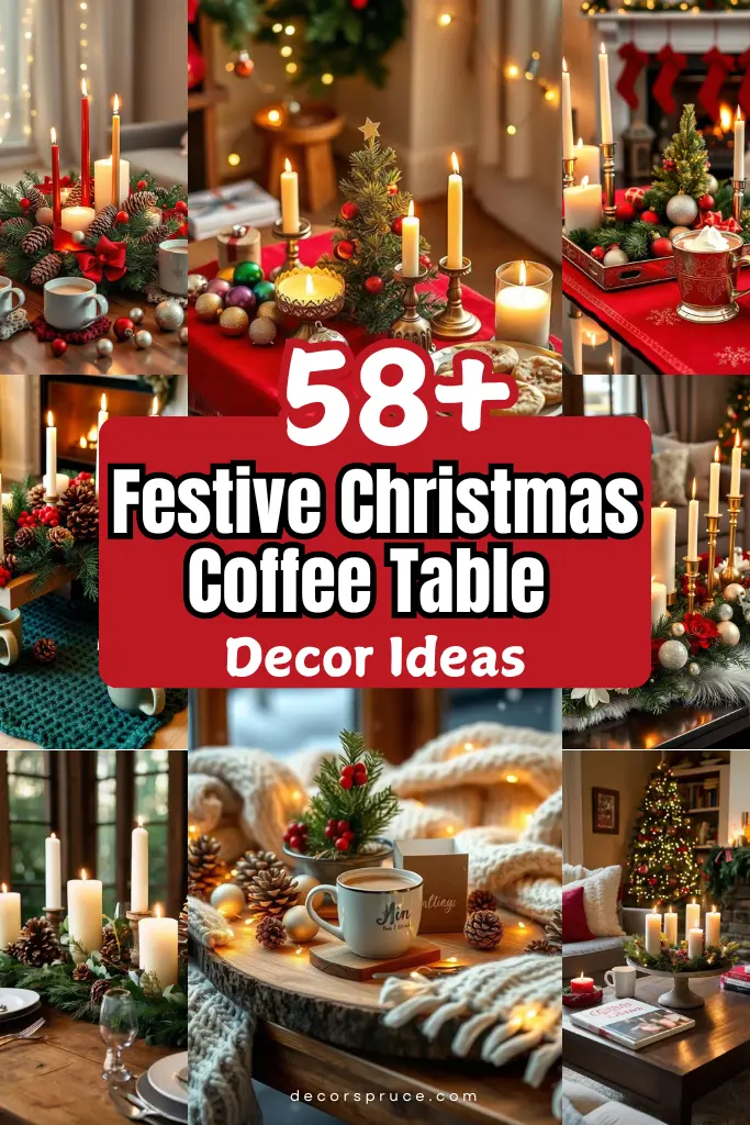 58+ Festive Christmas Coffee Table Decor Ideas